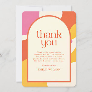Elegant Retro Script Arch Frame Grad Graduation Thank You Card