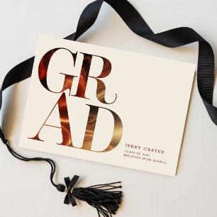 Elegant Retro Script Photo High School Graduation Announcement