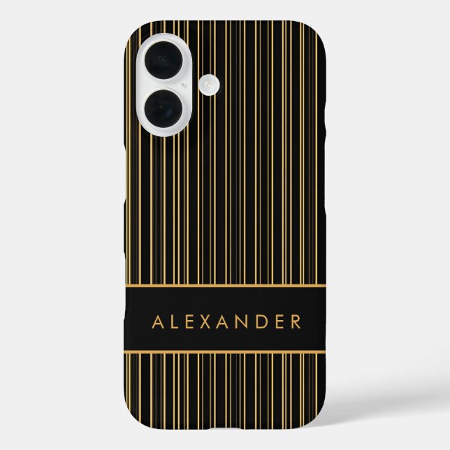 Elegant Retro Vertical Stripes  Case-Mate iPhone Case (Back)