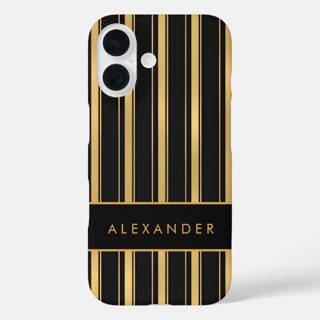 Elegant Retro Vertical Stripes  Case-Mate iPhone Case (Back)