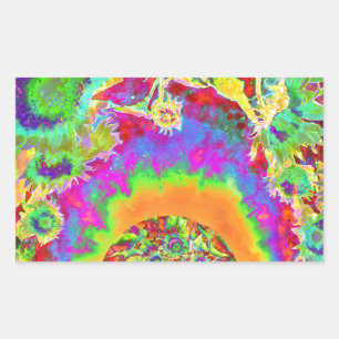 Elegant retro watercolor sunflower fields rectangular sticker