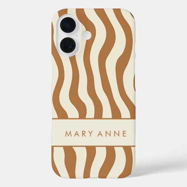 Elegant Retro Wavy Vertical Stripes  Case-Mate iPhone Case (Back)