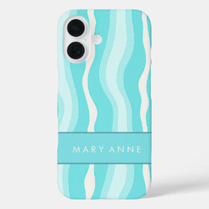 Elegant Retro Wavy Vertical Stripes  iPhone 16 Case