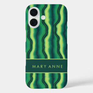 Elegant Retro Wavy Vertical Stripes  iPhone 16 Case