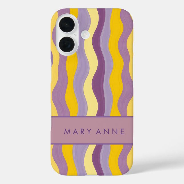 Elegant Retro Wavy Vertical Stripes  Case-Mate iPhone Case (Back)