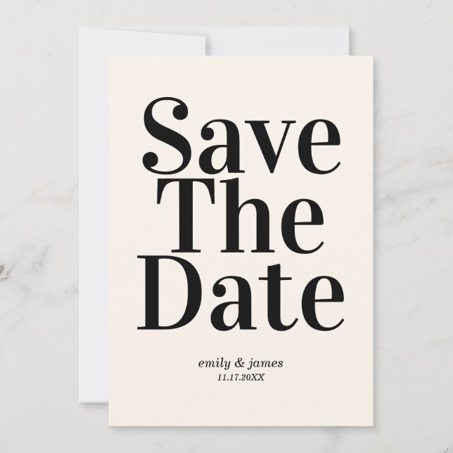 Elegant Retro Wedding Save the Date (Front)