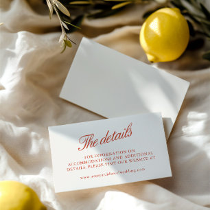 Elegant Retro Wedding Website Enclosure Card