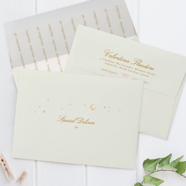 elegant return address birthday party invitation envelope (Creator Uploaded)