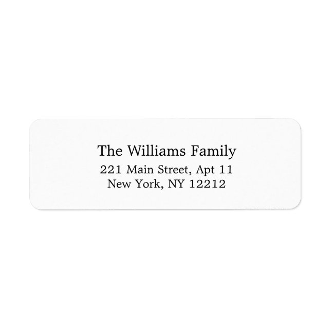 Elegant Return Address Label (Front)