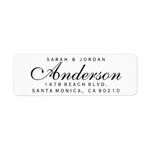 Elegant Return Address Label Wedding  Family Label