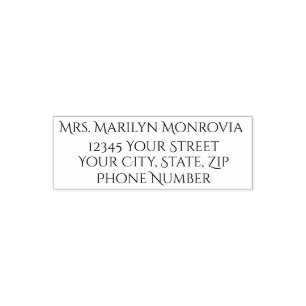 Elegant Return Address & Phone Number Self-inking Stamp