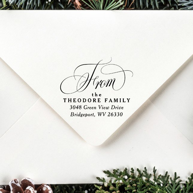 Elegant return address script from rubber stamp (Creator Uploaded)