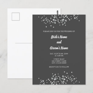 Elegant Rhinestones Wedding Invitation Postcard