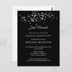 Elegant Rhinestones Wedding Reception Eloped Postcard