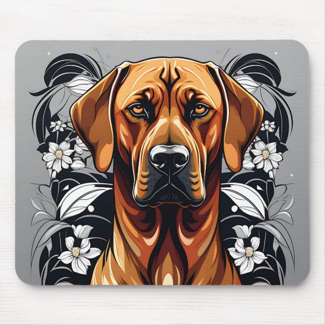 Elegant Rhodesian Ridgeback Dog Mouse Pad (Front)