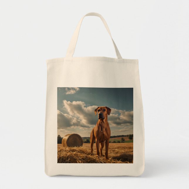 Elegant Rhodesian Ridgeback Grocery Tote (Front)