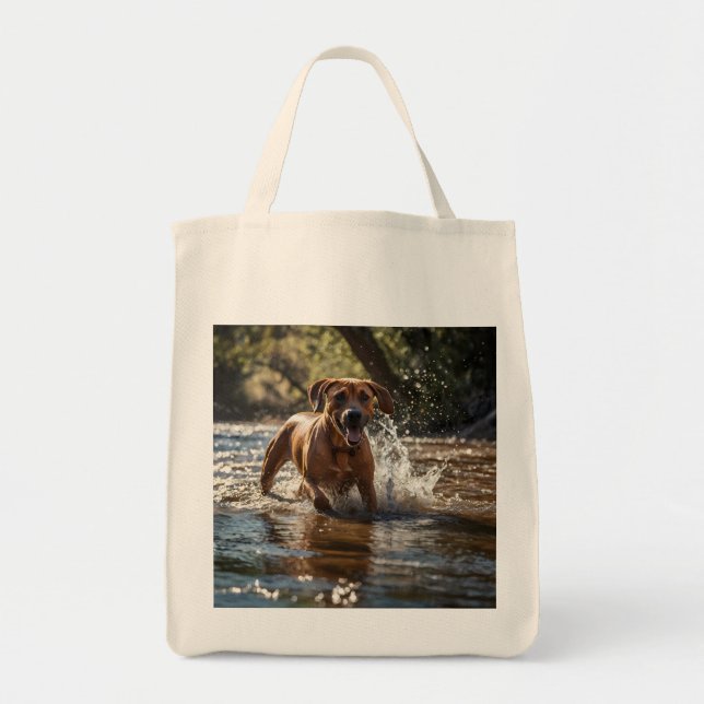 Elegant Rhodesian Ridgeback Grocery Tote (Front)
