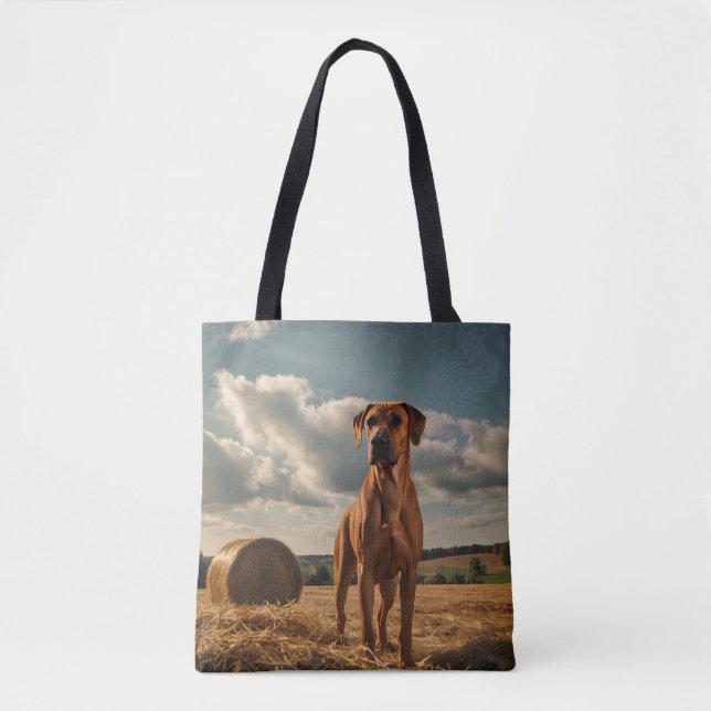 Elegant Rhodesian Ridgeback Shoulder Tote (Front)
