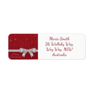 Elegant ribbon and stars return address label