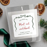 Elegant Ribbon Bow Christmas Candle Jar Label<br><div class="desc">Create unique holiday product stickers with this Elegant Hand Drawn Bows Christmas Product Label Design. Featuring whimsical ribbon bow illustration, minimal layout, handwritten fonts in seasonal red & green colours. These holiday product labels can be used for candles, diffusers, soaps and more! Elevate your Christmas packaging design with these modern...</div>