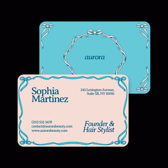 Elegant Ribbon Swirl Decorative Frame Business Car Business Card (Creator Uploaded)