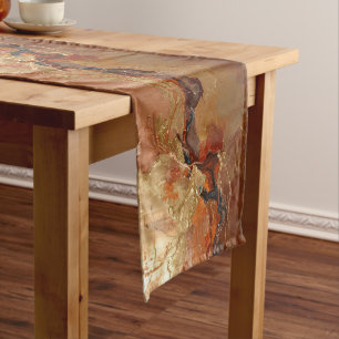 Elegant Rich Copper Patina Metallic gold  Short Table Runner