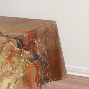 Elegant Rich Copper Patina Metallic gold  Tablecloth