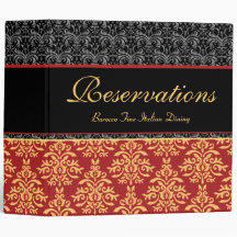 Elegant Rich Damask Restaurant Reservation Book