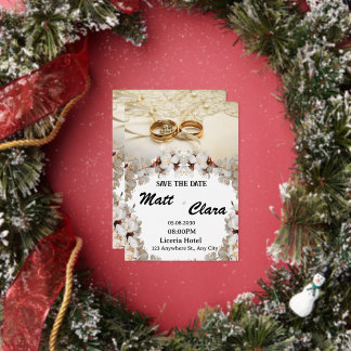 Elegant ring floral wedding invitation