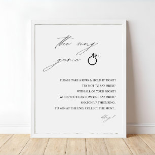 Elegant Ring Game Bridal Shower Game Sign