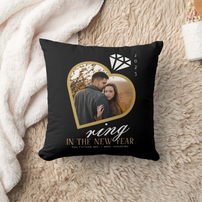 Elegant Ring in the New Year Engagement Christmas Cushion (Blanket)