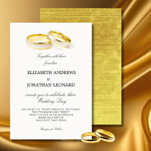 Elegant Rings Simple Formal Wedding Invitation