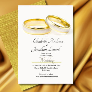 Elegant Rings Simple Wedding Invitation