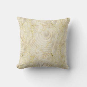 Elegant Ripple Cream & Gold Cushion