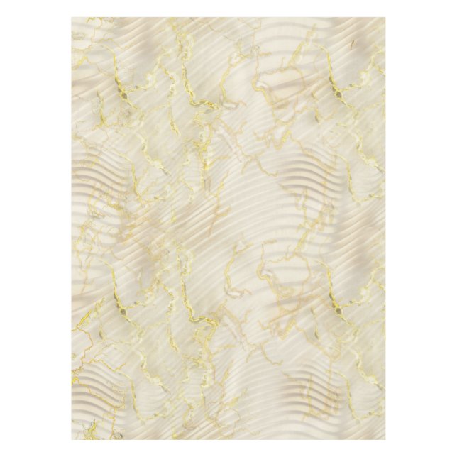Elegant Ripple Cream & Gold  Tablecloth (Front)