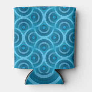 Elegant Ripple Wave, Vintage Blue. Can Cooler