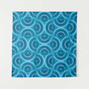 Elegant Ripple Wave, Vintage Blue. Tapestry