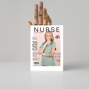 Elegant RN nurse magazine photo graduation  Invitation