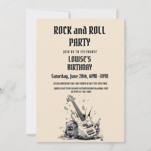 Elegant Rock And Roll party Invitation