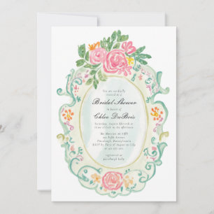 Elegant Rococo Floral Bridal Shower Invitation