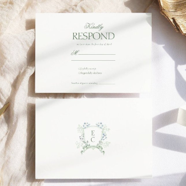 Elegant Rococo floral Wedding RSVP Card (Creator Uploaded)