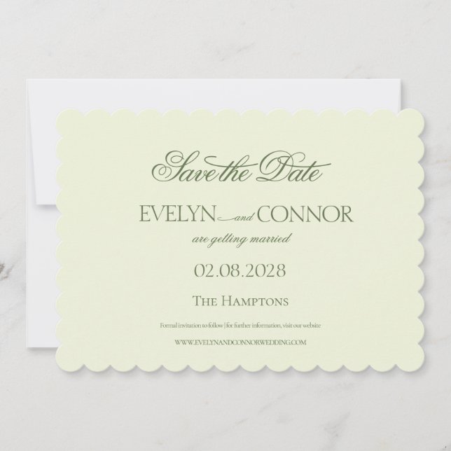 Elegant Rococo Wedding Save The Date (Front)