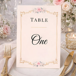 Elegant Rococo Wedding Table Numbers 