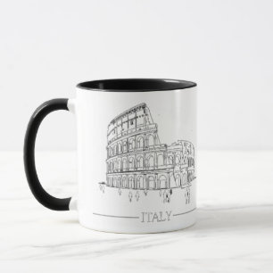 Elegant Roma Italy Colosseum Line Art2 Mug