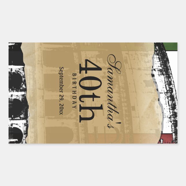 Elegant Roman Coliseum Customisable Wine Label (Front)