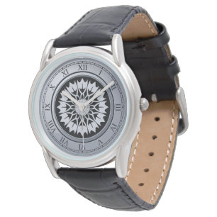Elegant Roman Numeral Vintage Grey Watch
