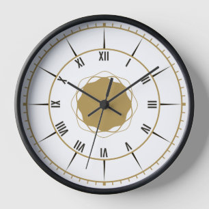 Elegant Roman Numeral Wall Clock – Black and Gold