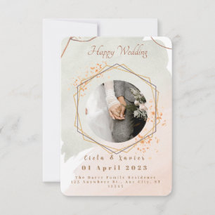 Elegant Romance Minimalist Two Photo Wedding Invitation