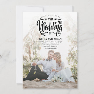 Elegant Romance | Minimalist Two Photo Wedding  Invitation