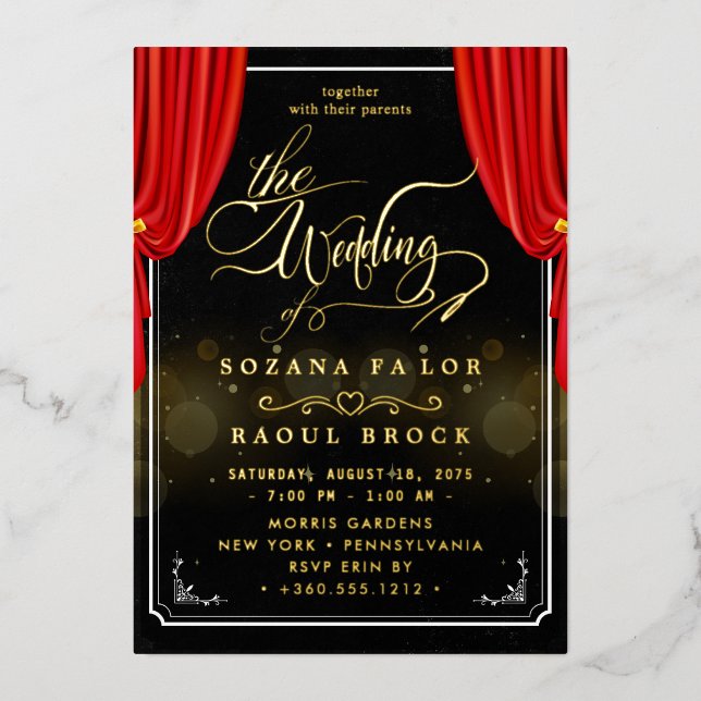 Elegant Romance | Rose Gold Foil  Wedding (Front)